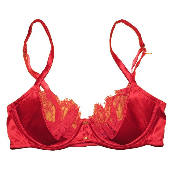 Journelle Veronique Red Low Balconette Bra Size 32C - Picture 3 of 7